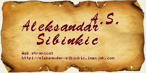 Aleksandar Sibinkić vizit kartica